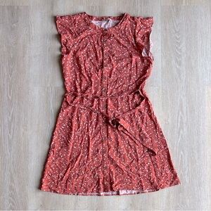 LOFT Red Floral Dress